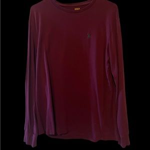 Large Polo Ralp Lauren Maroon Long Sleeve Tee
